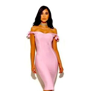 NWT Miss circle pink bandage dress